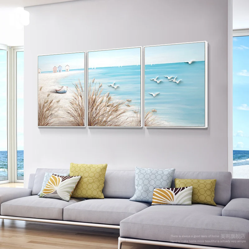 Алмазная 5D картина сделай сам полное сверление Приморский Пейзаж тройная