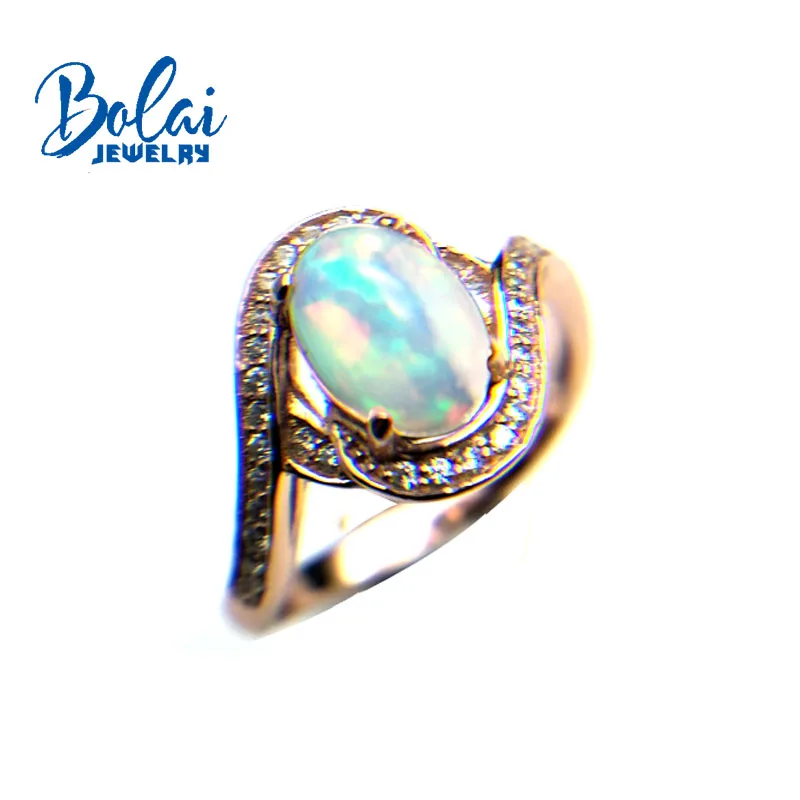 Bolaijewelry новый дизайн натуральный Эфиопский Опал Овальный 6*8 мм 1.2ct огненный опал