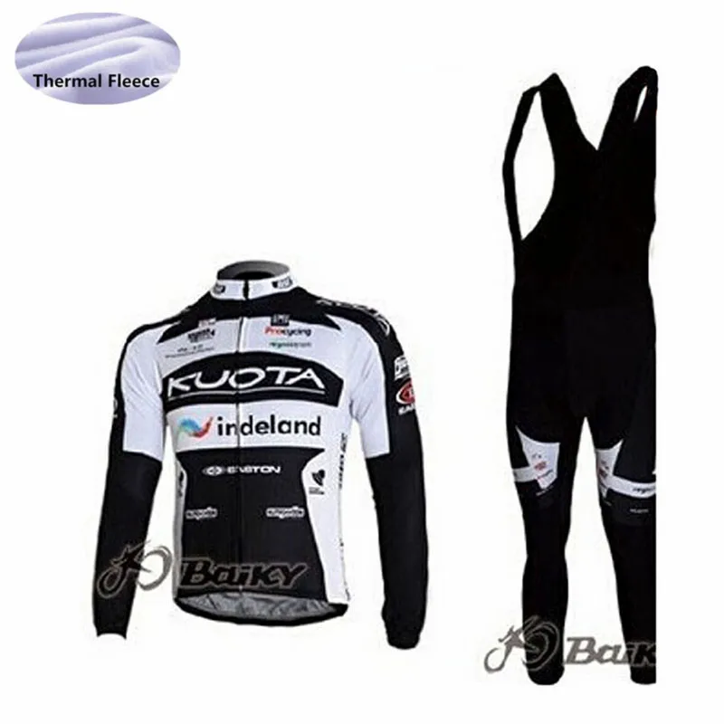 KUOTA pro team с длинным рукавом Велосипеды Джерси зимний комплект Термальность флис