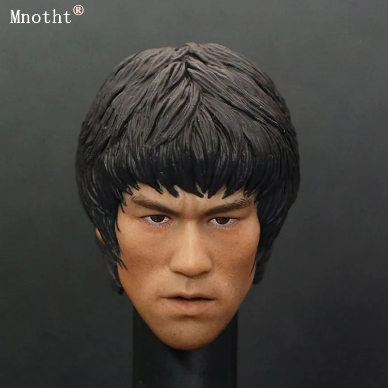 

Mnotht 1/6 Soldier China Kung Fu Bruce Lee Head Carve Hot Toy Male head Sculpt doll model for 12" Action Figure body