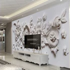 Настенная 3D Роспись в европейском стиле на заказ, рельефный объемный фон с изображением цветов, спальни, гостиной, фона для телевизора, современная живопись