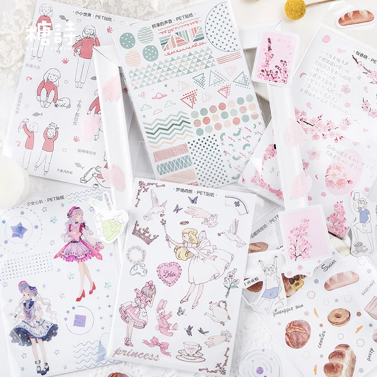 

Весенние ветровки для выдувания серии прозрачный стикер украшение для альбома ПЭТ канцелярские товары Сделай Сам наклейки школьные канцел...