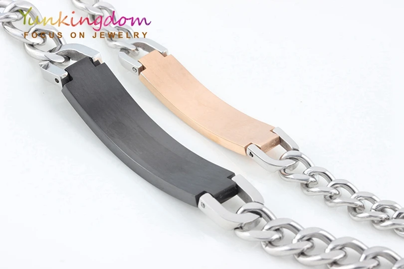 Yunkingdom hot sale stainless steel bracelet couple zircon crystal bracelets &amp bangles titanium jewelry |