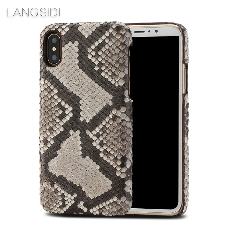 LANGSIDI для чехла iPhone 5S Роскошный чехол ручной работы из натуральной кожи питона
