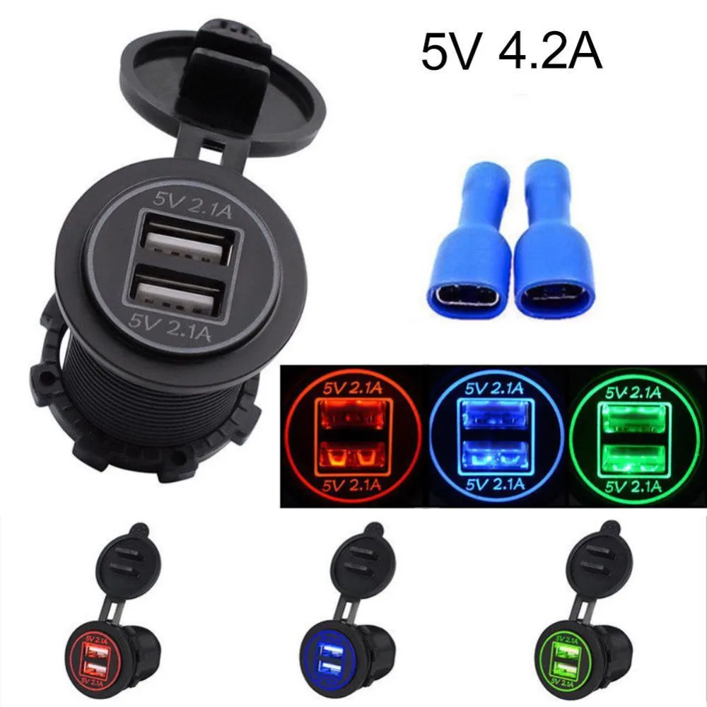 100% подлинное 12-24 в USB зарядное устройство для мотоцикла Авто ATV Лодка светодиодный