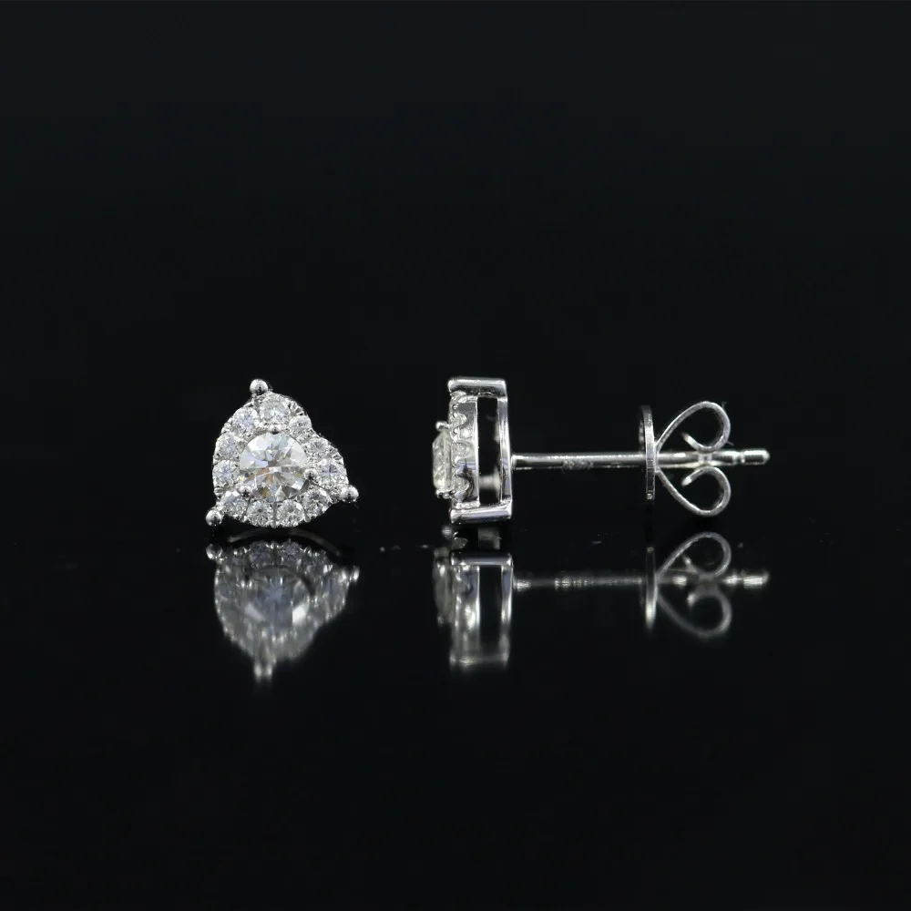 LASAMERO 0.184CT круглые серьги с натуральным бриллиантом 18K золотые бриллиантовые