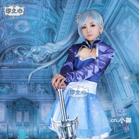 Морской 4 Weiss Schnee костюм для косплея Костюм Хеллоуин рубашка + юбка пояс серьги