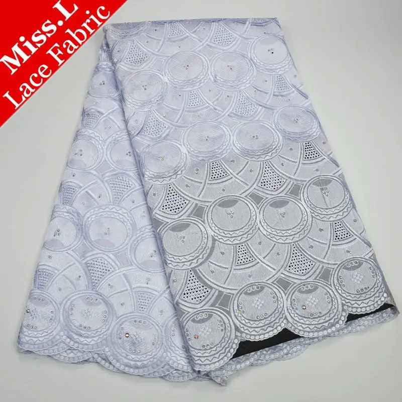 Швейцарская вуаль Кружево Ткань высокое Качественный хлопок чистый белый