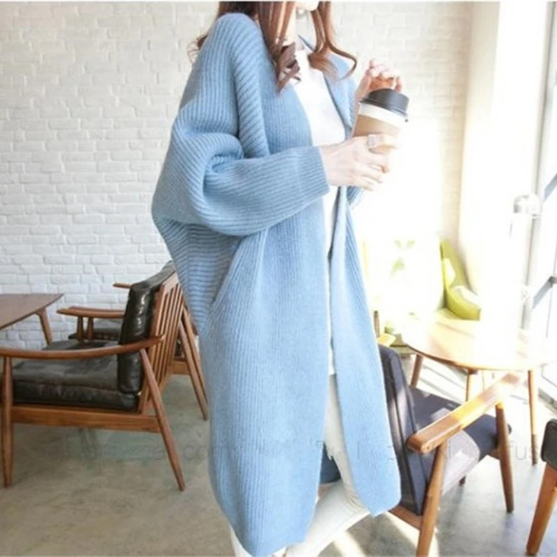 

Solid Loose Fashion Women Sweater Long Sleeve Elegant Cardigan Feminino New Autumn Winter Thick Chaqueta Mujer Coat Outwear
