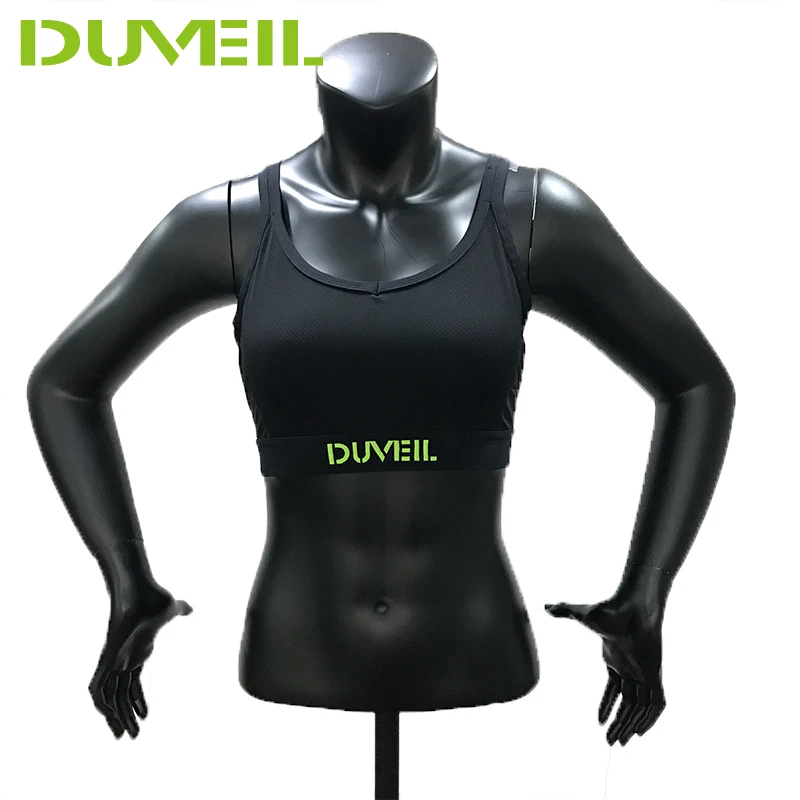 Женский спортивный бюстгальтер DUVEIL черный дышащий без рукавов спортивные