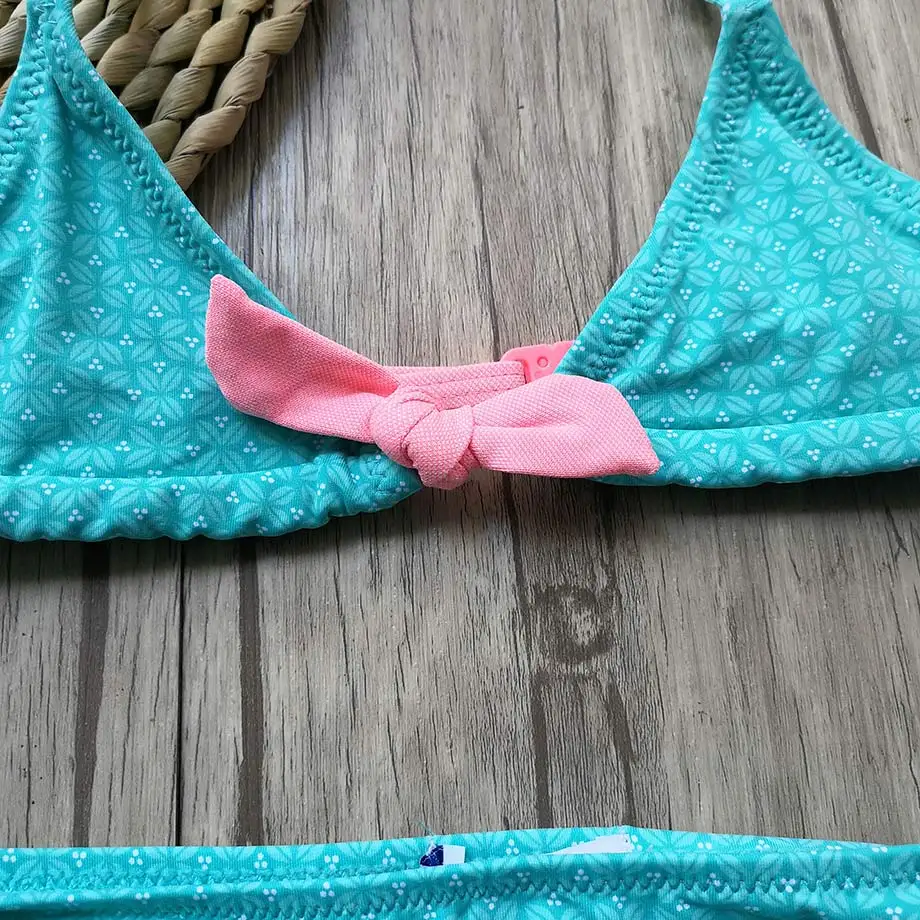 От 2 до 12 лет купальный костюм для маленьких девочек комплект бикини с принтом