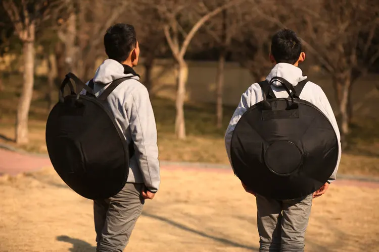 Кожа повесить барабан сумка защиты HandPan чехол Крышка черный цвет утепленные Повесьте Обложка плечевой ремень