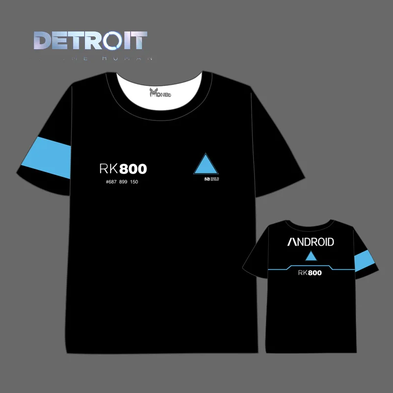 Detroit: Become Human T-shirt Men Women Short Sleeve Summer dress Anime concept t shirt | Мужская одежда