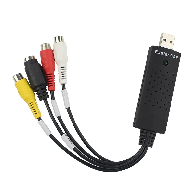 Проще Кепки USB 2 0 легче видео адаптер 4 канала ТВ DVD VHS видеокарта для Windows 2000/XP/7/10 Vista