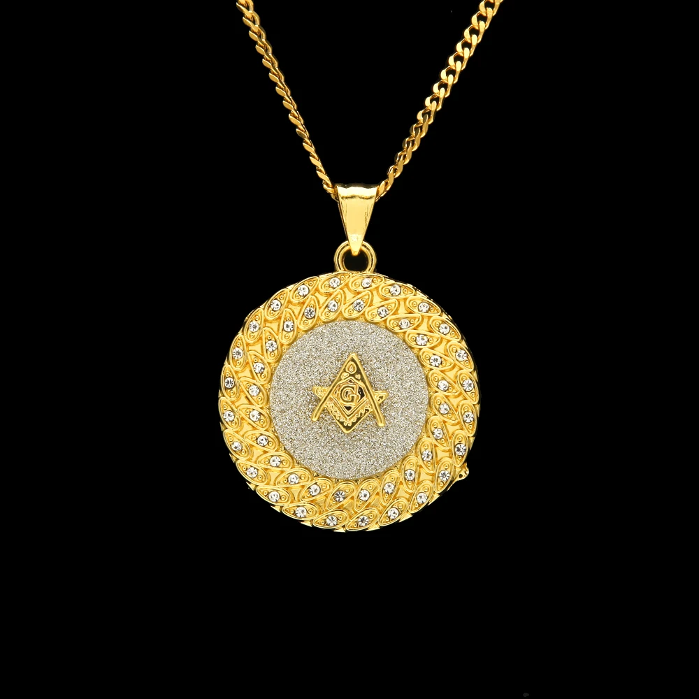 Uwin Sand Blast круглое кубинское ожерелье со стразами золотого и серебряного