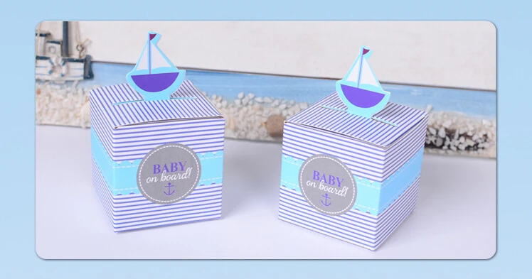 Романтическая коробка для сувениров голубая парусная лодка праздничный подарок