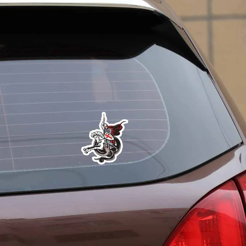 

YJZT 14.8CM*15CM Interesting Warrior On Horseback PVC Car Sticker Decal Graphical 5-0772