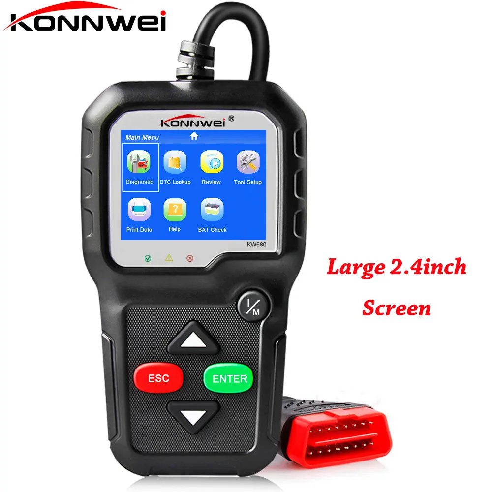 OBD2 сканер KONNWEI KW680 поддерживает автомобильный диагностический для автомобиля