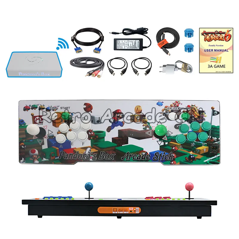 3A игра Pandora's Box 6 1300 в 1 беспроводный джойстик 2 игроков гладить консоли HDMI, VGA, usb для ПК ТВ ps3 Tekken