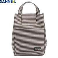 sanne 8l stripe simplicity thermal insulation ice pack bags picnic food cooler bags for women student portable cooler bag cl509