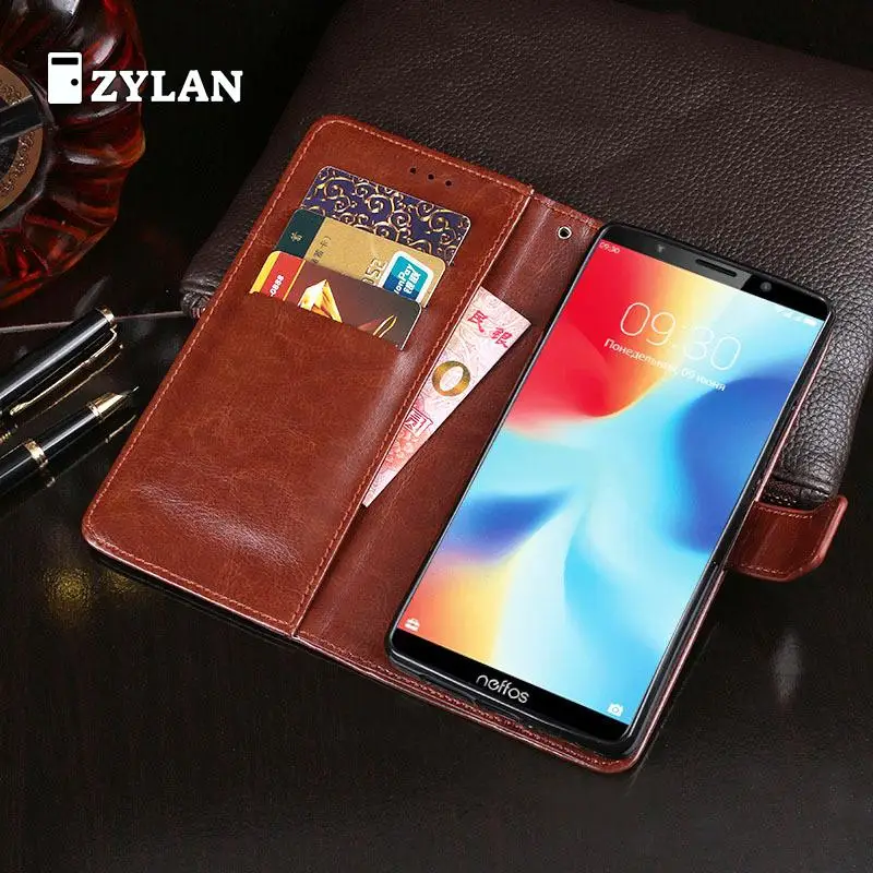 ZYLAN для TP Link Neffos C9A чехол роскошный кожаный телефона защитный флип кошелек и