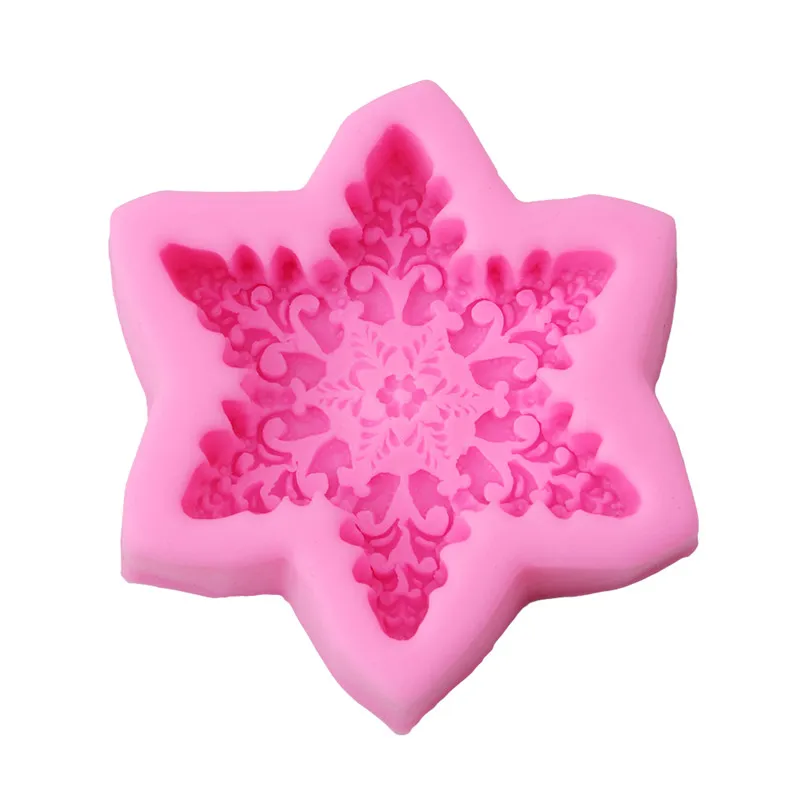 Snow Flake Форма Шоколадные конфеты Желе 3D силиконовые формы Мультфильм
