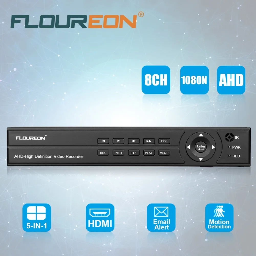 FLOUREON 8CH 1080P 1080N HDMI H.264 AHD dvr CCTV безопасности видео регистратор Облако DVR обнаружения
