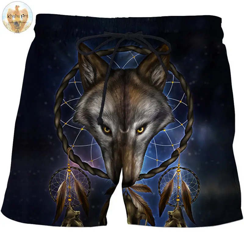 

Purple Sky Men Short Quick Dry Fitness Fashion Pant Shorts Aimal Khalia artist 3D Wolf Beach Bodybuild Breathable ZOOTOPBEAR