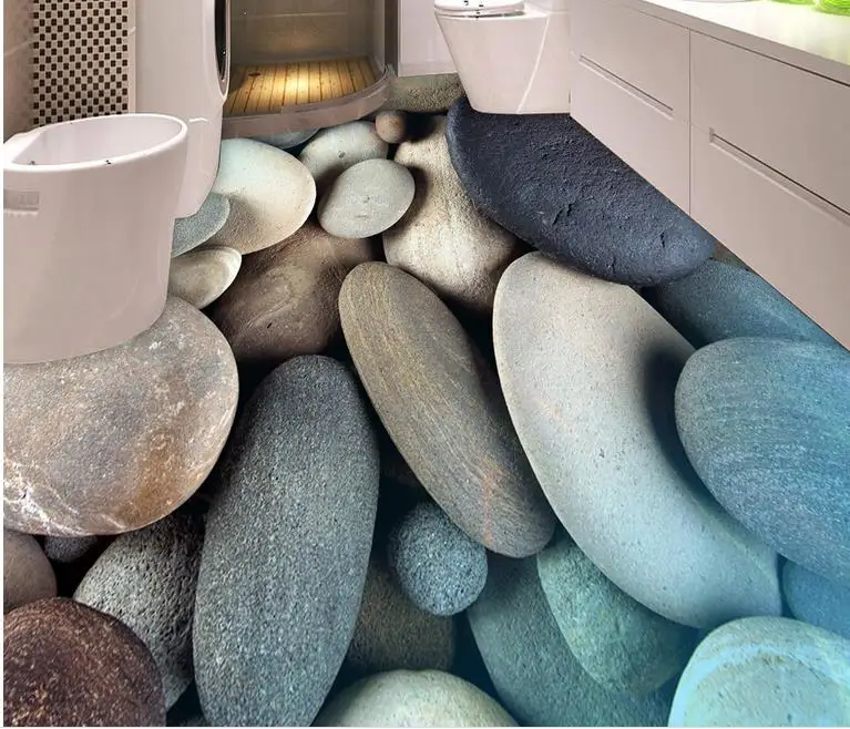 3d полы пользовательские пвх обои напольная плитка булыжник виниловый стикер