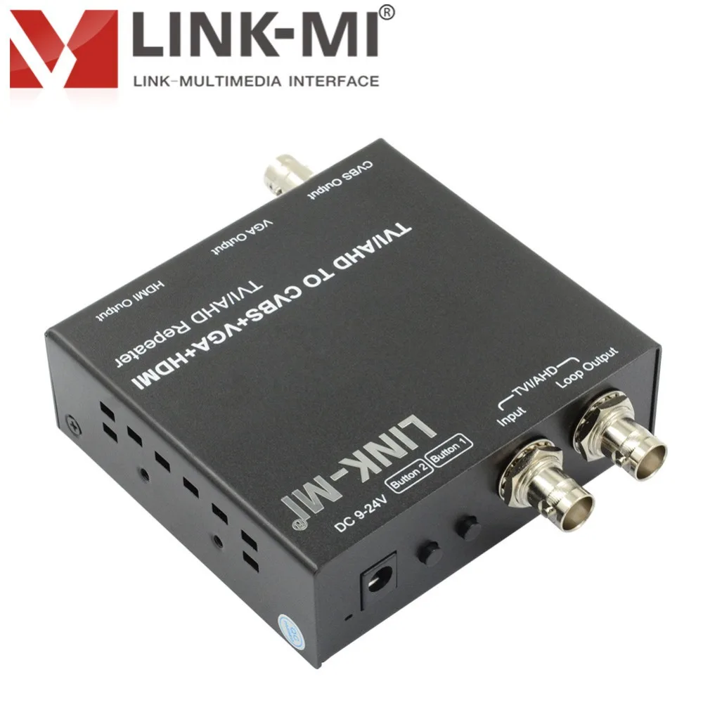 LINK-MI TVH2 TVI AHD к HDMI CVBS VGA BNC HD видеоконвертер для CCTV с 1 циклической TVI/AHD выходом 300 м