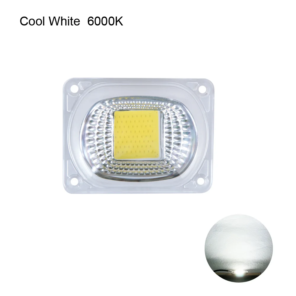 White Chip With Lens Умная ИС(интеграционная схема светодиодный COB лампы чип с светильник Чехлы 20 Вт 30 Вт 50 Вт высокой мощности Мощность СВЕТОДИОДНЫЙ матричный массив с светодиодный рассеивателем 110 V/220 V - Испускаемый цвет: White Chip With Lens