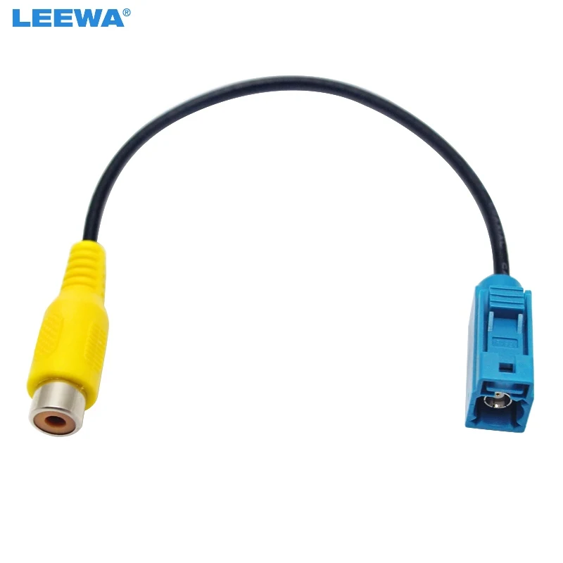 

LEEWA Car Reversing Camera Adaptor Fakra RCA Cable Plug For Mercedes For Ford OEM Radio Head Unit #CA3952