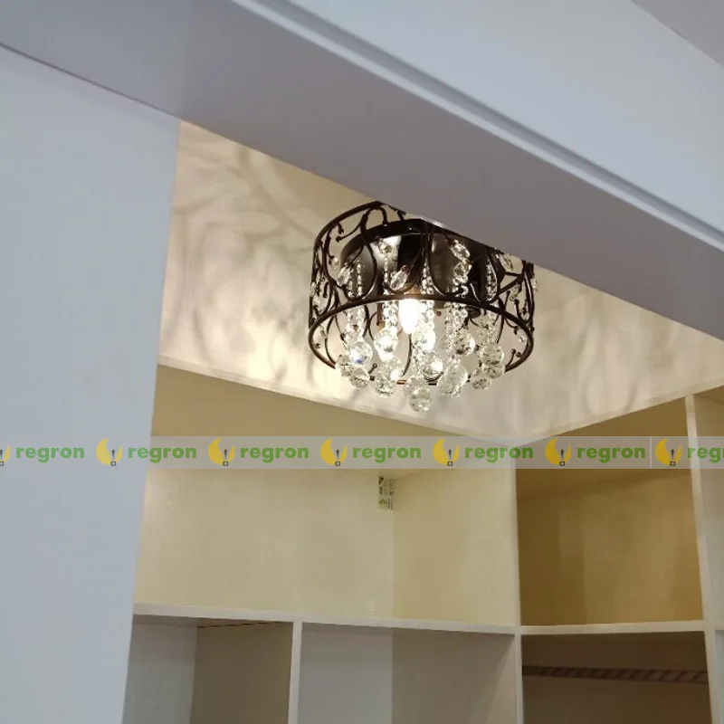 Ретро Хрустальные железные потолочные светильники охлаждения в стиле ретро