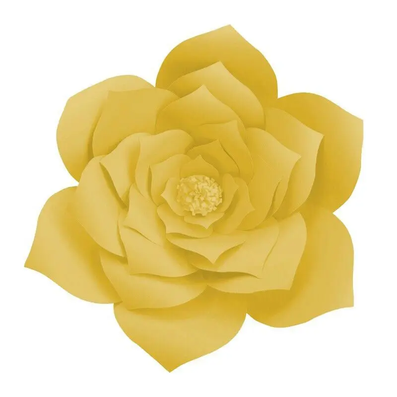 Цвет: желтый NEW Paper Flower Backdrop Wall Giant DIY Rose Flowers Wedding Party Decor 30 cm - Цвет: Цвет: желтый