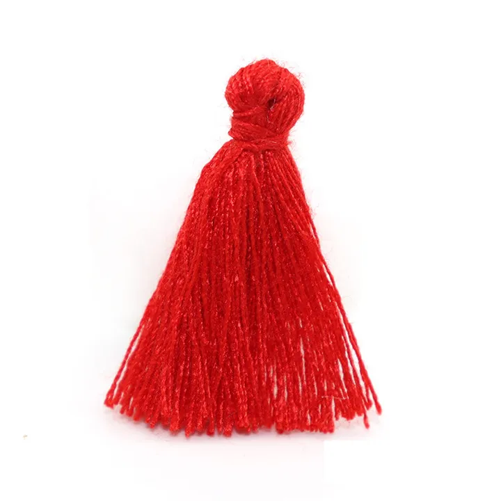 Red tassls 100 шт мини-кисточка бахрома кулон материалы для поделок DIY маленькие кисточки отделка одежды шторы декоративные серьги ювелирные изделия компоненты - Цвет: Red tassls