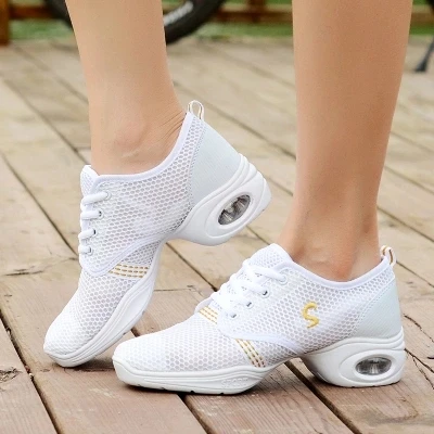 

2020 New Modern Women Dance Sneakers Jazz Dance Shoes Mesh Breathable Size 35-40 Salsa Shoes Tennis Sneakers
