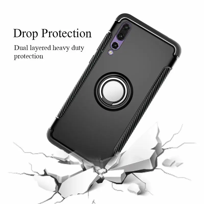 Ascromy Rugged Armor Case For Huawei P20 Lite Nova 3 Heavy Duty Protection Cover With Ring Holder Kickstand P10 |