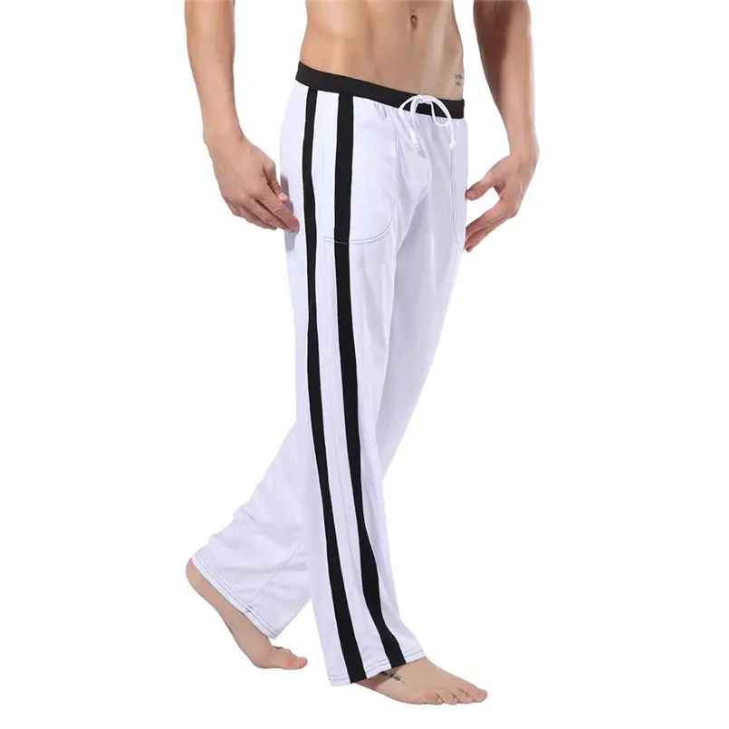 Новые мужские летние модные дышащие спортивные штаны в полоску повседневные для