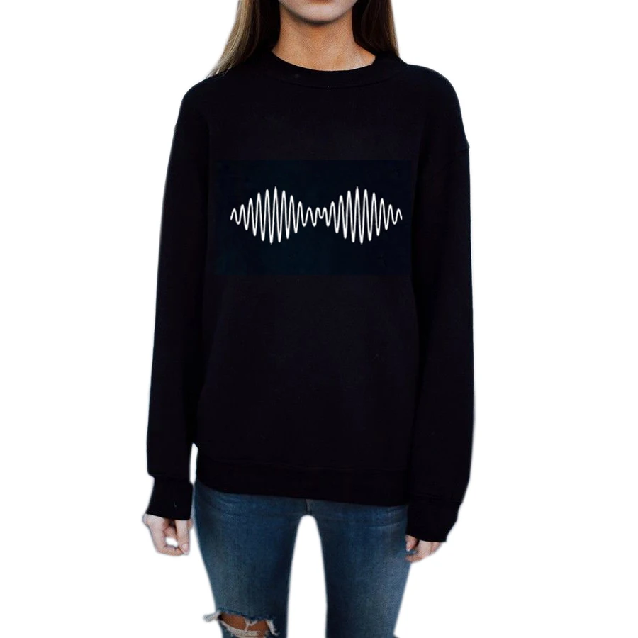 Dingtoll Arctic Monkeys Повседневное печатных moletom Harajuku с длинным рукавом Hipster музыка в стиле Панк кофты Толстовки wmh72 - Цвет: Black 2