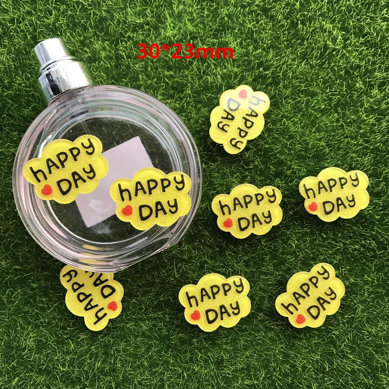 10 шт./лот счастливого дня выражение плоской спины лица из смолы плоская смола