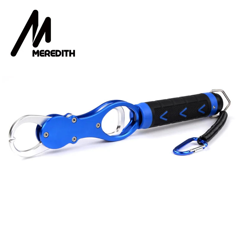 A Алюминиевая рукоятка MEREDITH для рыбы со шкалой, захват для губ, рыболовный захват, держатель 15 кг/33 фунта+ удерживающие канаты, весовой рыболовный инструмент - Цвет: A