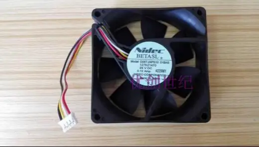 Nidec D08T-24PS10 01BH3 24V 0.12A 80*80*25 4-проводной двойной шаровой вентилятор