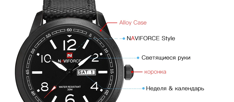 Naviforce Для мужчин спортивные Наручные часы модные Повседневное Роскошные Лидирующий бренд Повседневные часы кожа Водонепроницаемый часы мужской Relogio Masculino