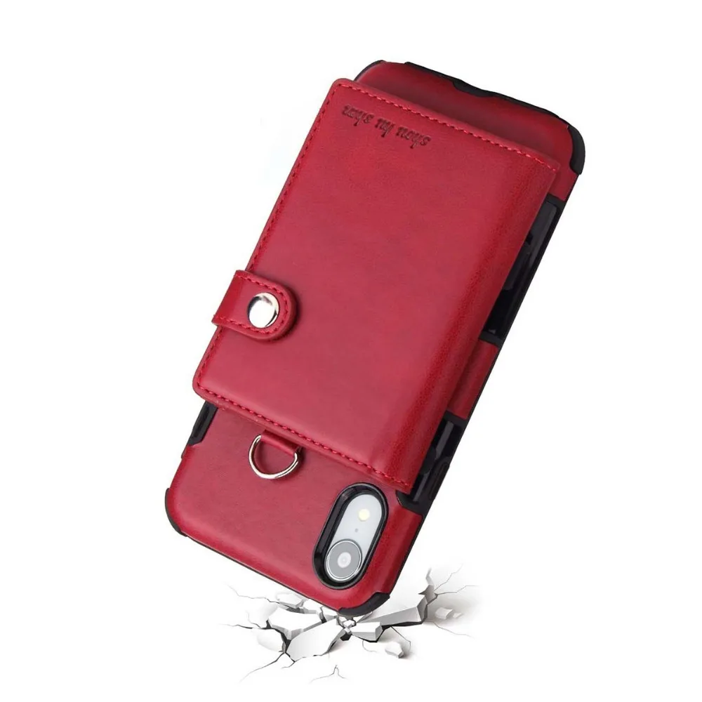 Phone Case for iPhone XR XS Folio Style Flip Protective PU Leather Credit Card Slot Cover Funda Capa | Мобильные телефоны и