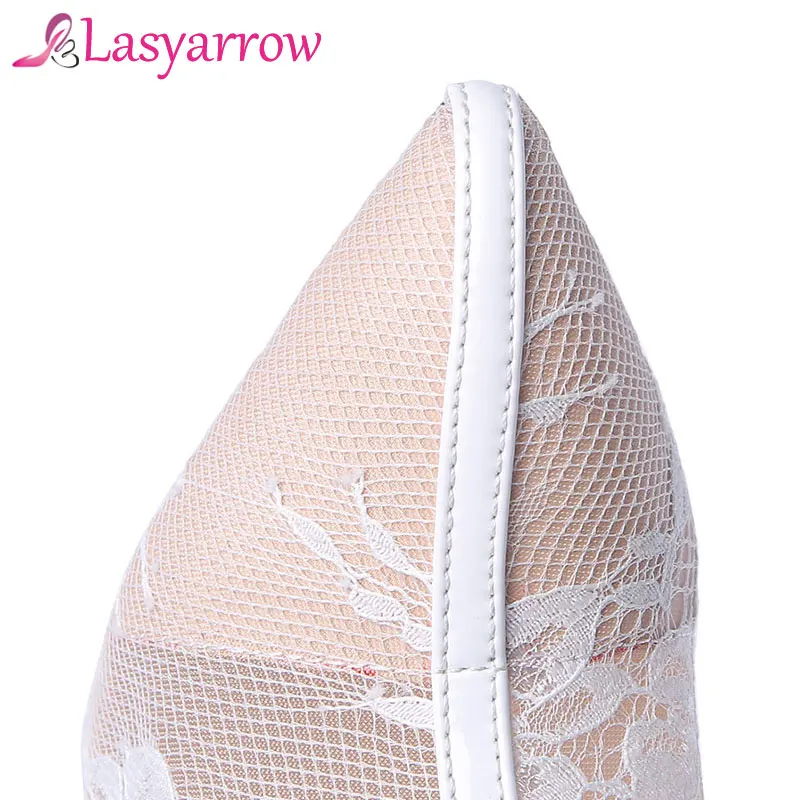 Сапоги Lasyarrow женские сетчатые до колена высокие сапоги на каблуке заостренный