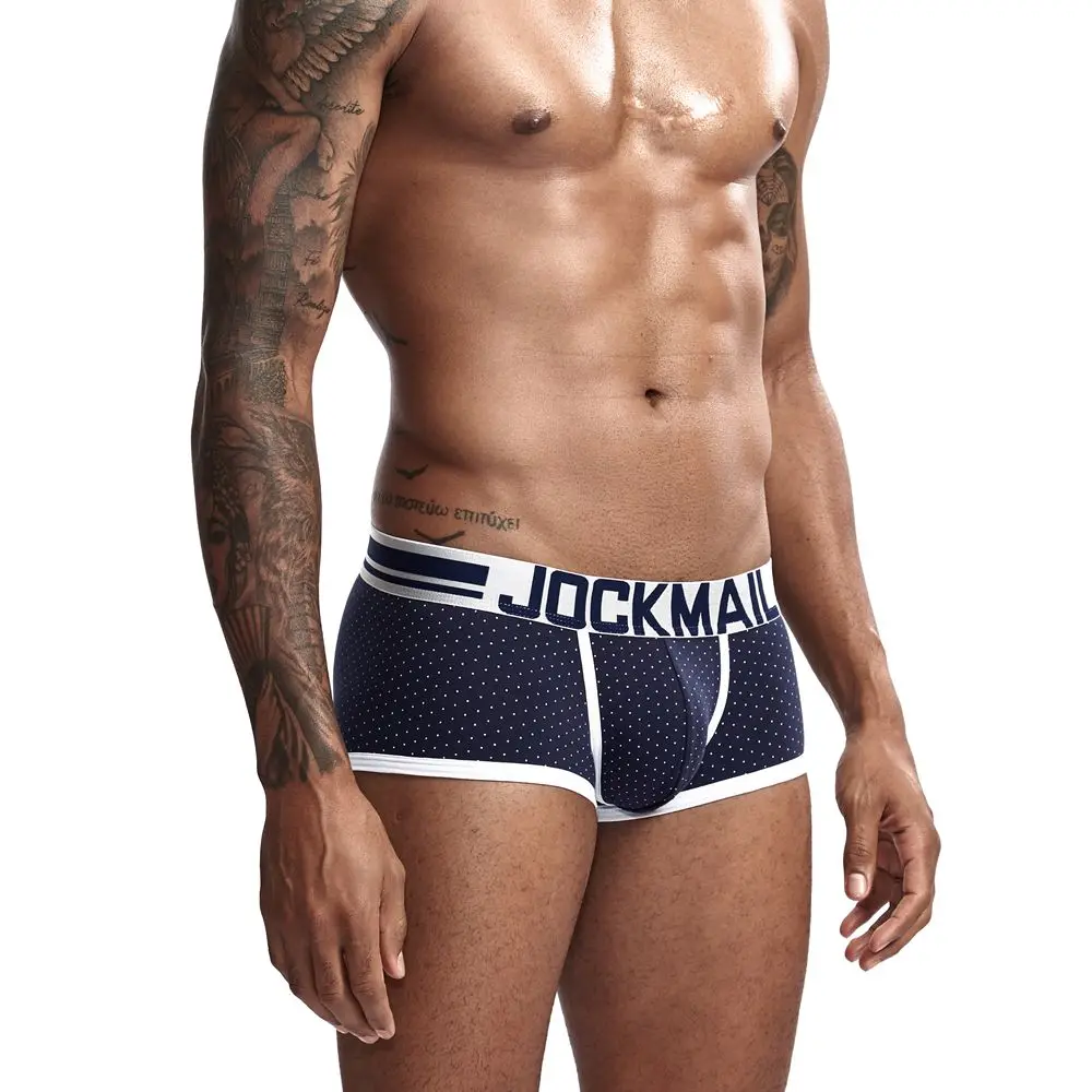 JOCKMAIL новые мужские Трусы Дышащие Боксеры хлопковое мужское белье U выпуклый мешочек сексуальные трусы с принтом Домашняя одежда шорты, мужские боксеры