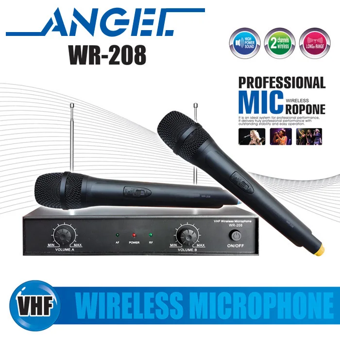 5 лет гарантии Профессиональный WR-208 VHF портативный беспроводной микрофон система для KTV Караоке сцены DJ конференции