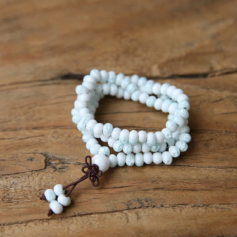 Wholesale 12 Styles China Jingdezhen Ceramics Beads Bracelet 108 Mala Prayer Beaded Elastic Rope Best Gift for Girl | Украшения и