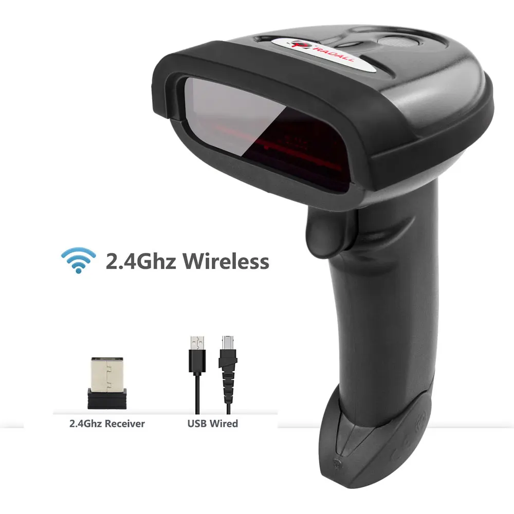 USB Wireless Barcode Scanner 30m 2.4G Laser Bar Code Reader with Receiver(2.4GHz &ampUSB2.0 Wired) for POS System RD-1698W | Компьютеры и