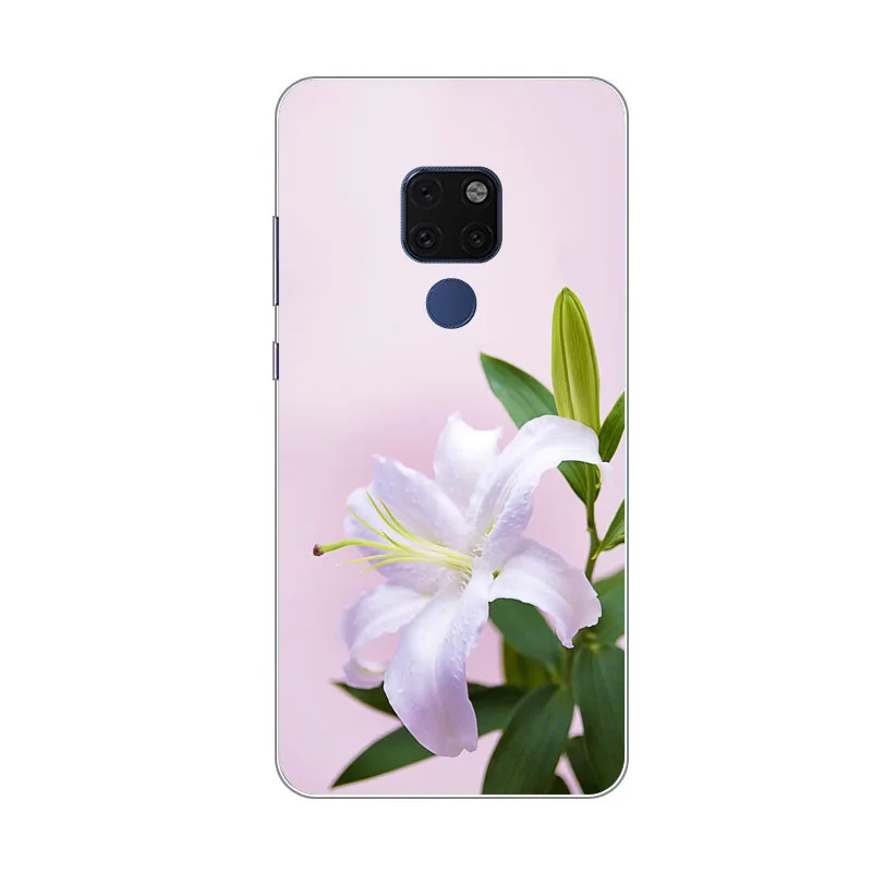 huawei mate 20x Case Silicon Colorful flower Painting Soft TPU Back Cover for Phone protect cases shell |